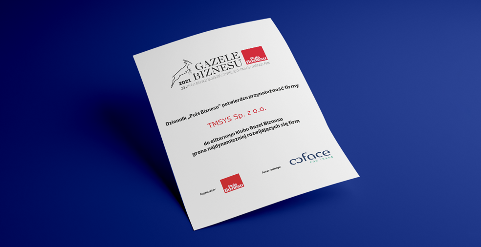 TMSYS laureatem plebiscytu Gazele Biznesu